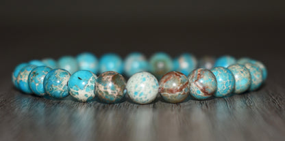 8mm Turquoise Sea Sediment Jasper Bracelet