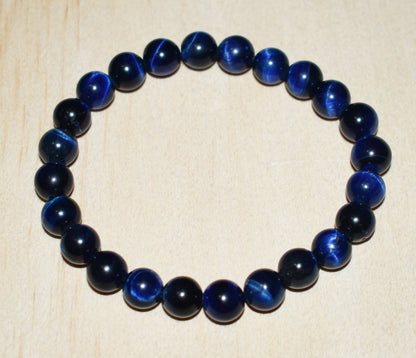 8mm Blue Tiger Eye Bracelet