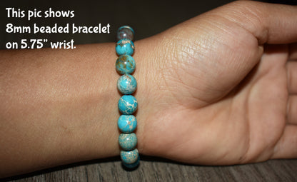 8mm Turquoise Sea Sediment Jasper Bracelet