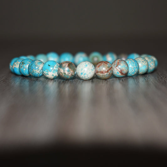 8mm Turquoise Sea Sediment Jasper Bracelet