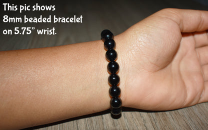 8mm Black Tourmaline Bracelet for Women and Men Bracelet