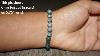 6mm Natural Hawk's Tiger Eye Bracelet