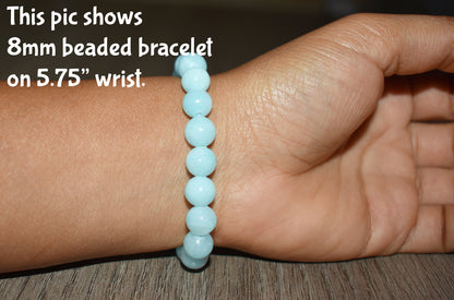 8mm Ice Blue Persian Jade Bracelet