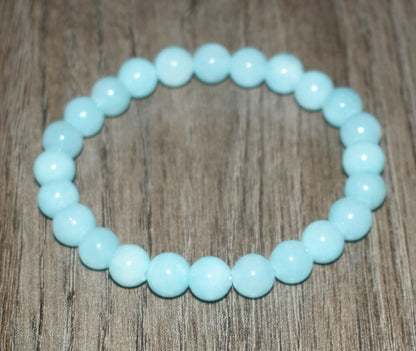 8mm Ice Blue Persian Jade Bracelet