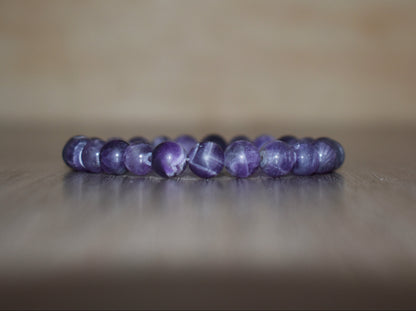 8mm Matte Amethyst February Birthstone Bracelet