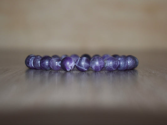 8mm Matte Amethyst February Birthstone Bracelet