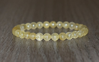 6mm Gold Rutilated Quartz Bracelet for Men and Women