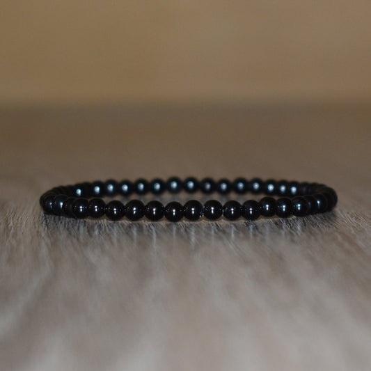 4mm Black Tourmaline Bracelet for Women and Men Bracelet