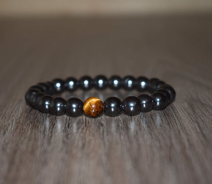 Tigers Eye and Hematite Bracelet