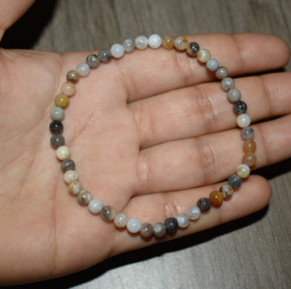 4mm Bamboo Leaf Agate Bracelet for Women and Men