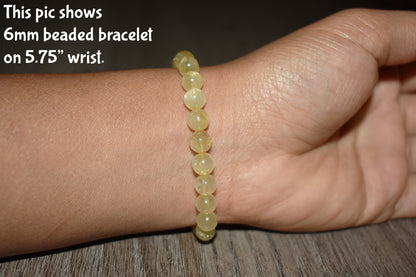 6mm Gold Rutilated Quartz Bracelet for Men and Women