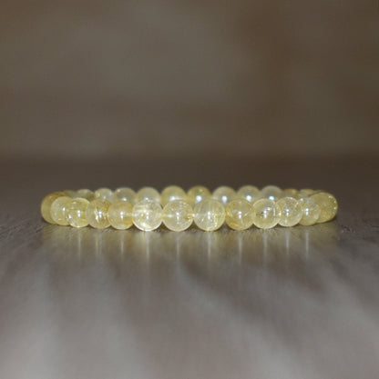 6mm Gold Rutilated Quartz Bracelet for Men and Women