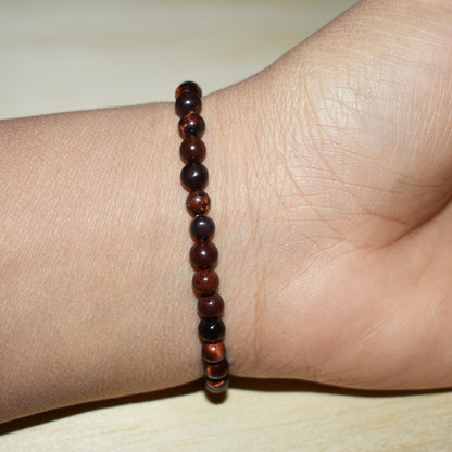 4mm Red Tiger Eye Bracelet for Women and Men