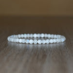 4mm White Moonstone Bracelet