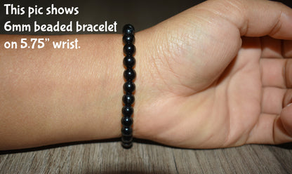6mm Black Tourmaline Bracelet for Women and Men Bracelet