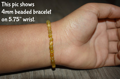 4mm Honey Tiger Eye Bracelet