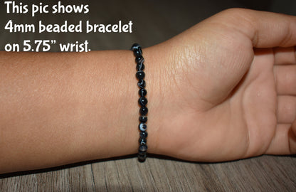 4mm Striped Black Onyx Bracelet for Men