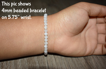 4mm White Moonstone Bracelet