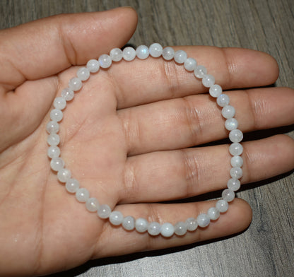 4mm White Moonstone Bracelet
