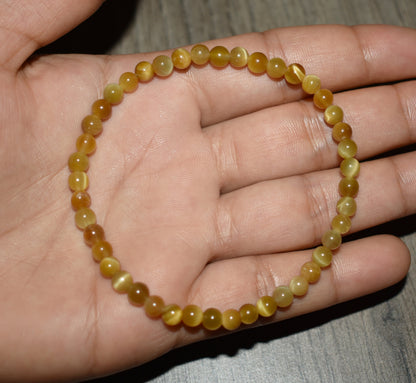 4mm Honey Tiger Eye Bracelet