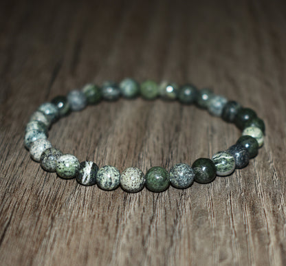 6mm Green Zebra Jasper Bracelet