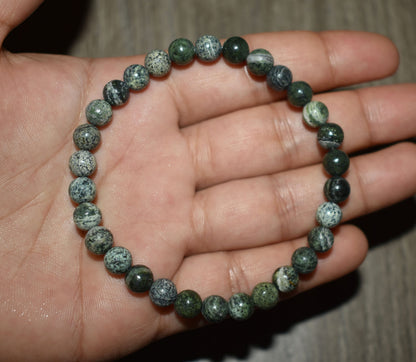 6mm Green Zebra Jasper Bracelet