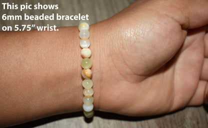 6mm White Lace Jade Bracelet