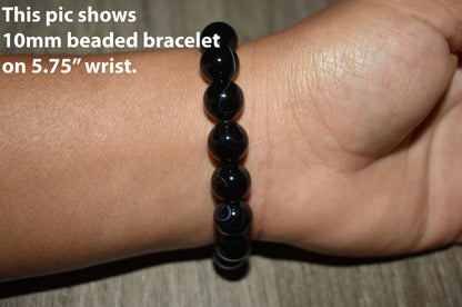 10mm Striped Black Onyx Bracelet for Men