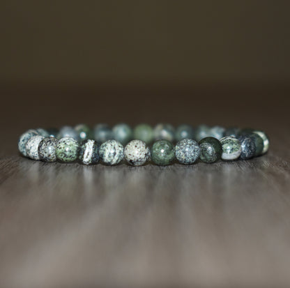 6mm Green Zebra Jasper Bracelet