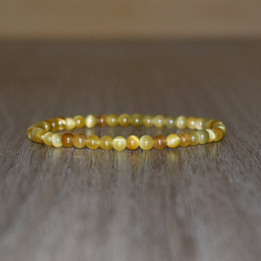 4mm Honey Tiger Eye Bracelet