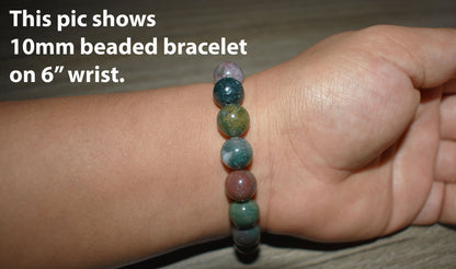 10mm Indian Agate Bracelet for Women