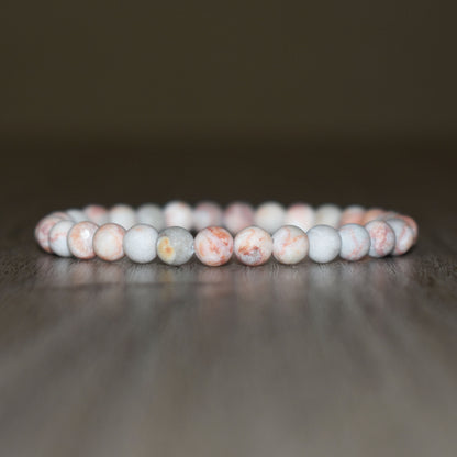6mm Matte Red Picasso Jasper Bracelet