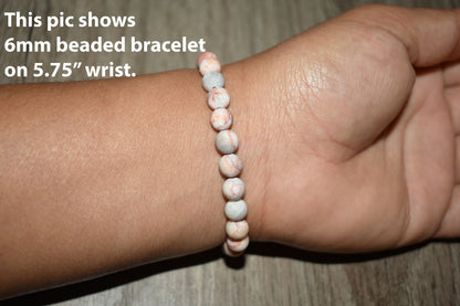 6mm Matte Red Picasso Jasper Bracelet