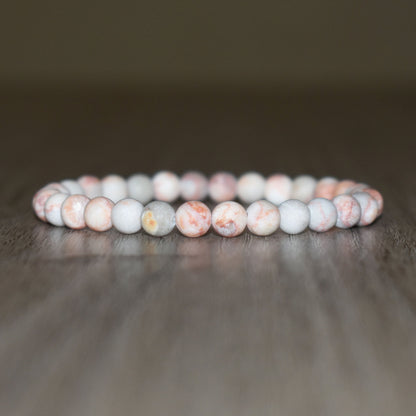 6mm Matte Red Picasso Jasper Bracelet