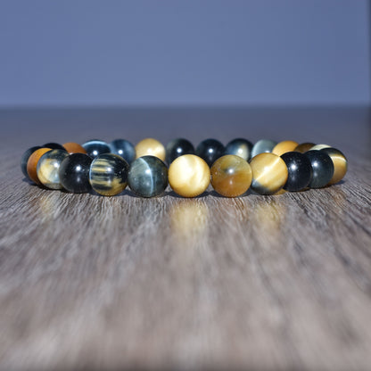 8mm Mixed Tiger Eye Bracelet for Men and Women