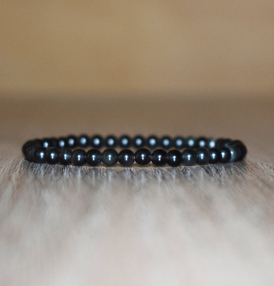 Black Obsidian Bracelet 4mm