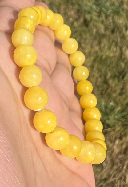 8mm Yellow Persian Jade Bracelet