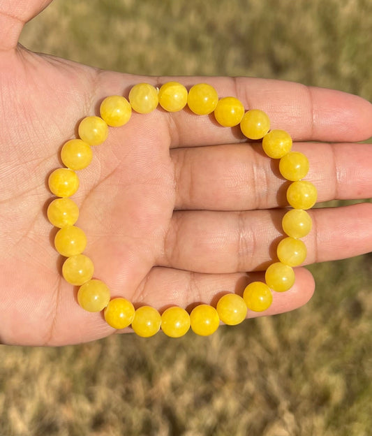 8mm Yellow Persian Jade Bracelet