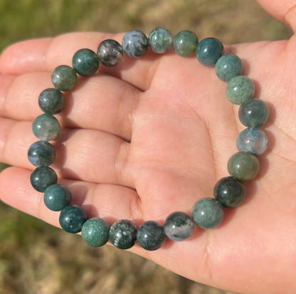 8mm Moss Agate Bracelet
