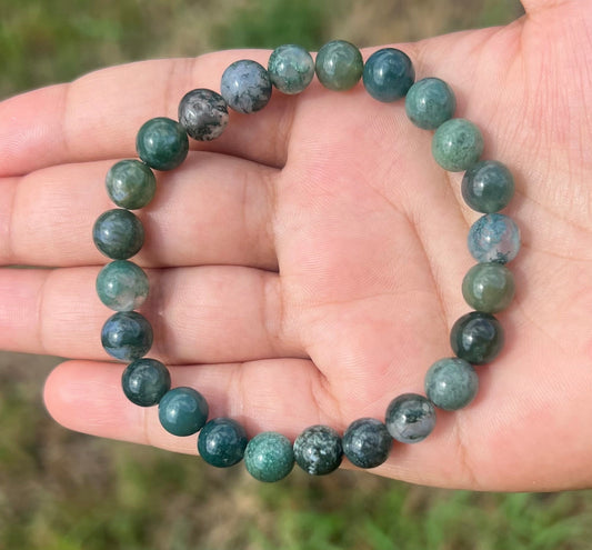 8mm Moss Agate Bracelet