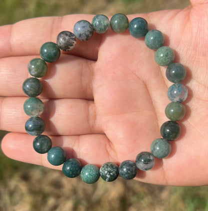8mm Moss Agate Bracelet