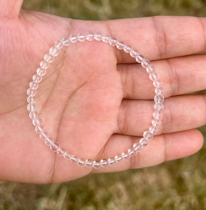 4mm Natural Clear Quartz Bracelet