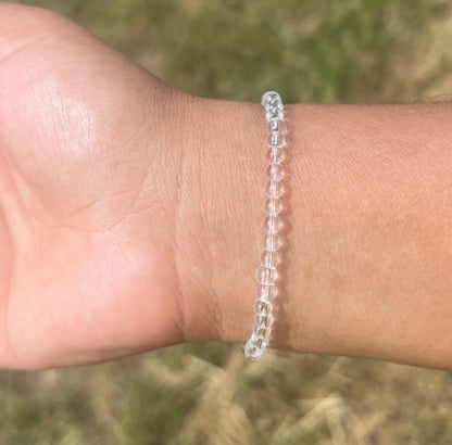 4mm Natural Clear Quartz Bracelet