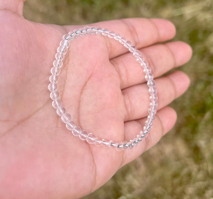 4mm Natural Clear Quartz Bracelet