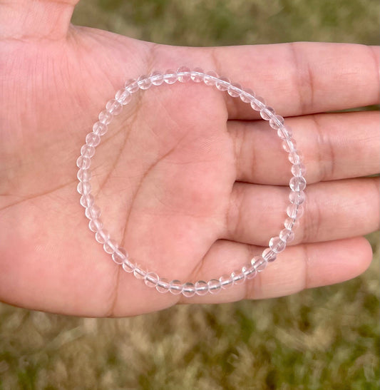 4mm Natural Clear Quartz Bracelet