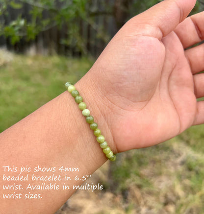 4mm Green Jasper Bracelet for Men