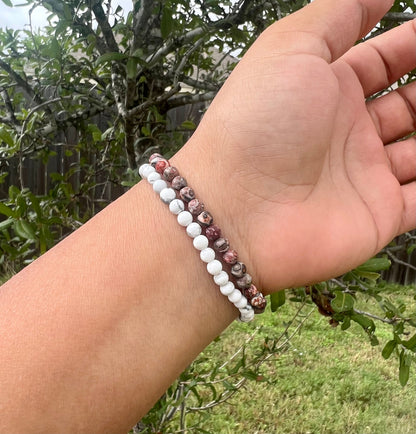 4mm White Howlite Bracelet for Men Women