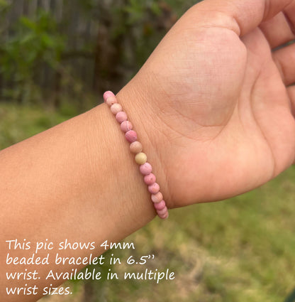 4mm Matte Rhodochrosite Bracelet