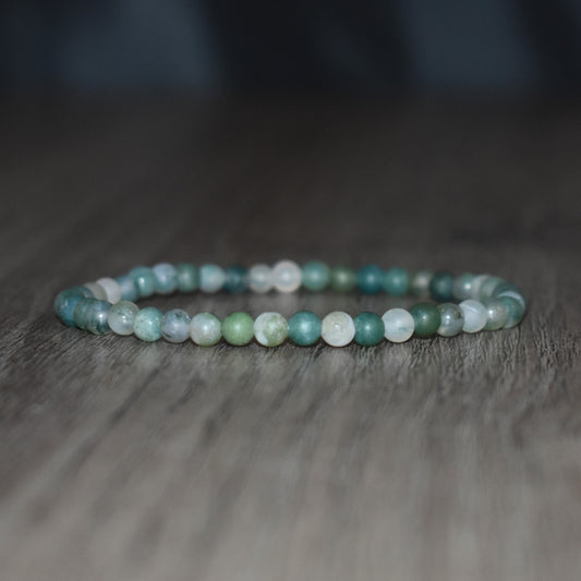 4mm Matte Moss Agate Bracelet