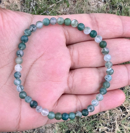 4mm Matte Moss Agate Bracelet
